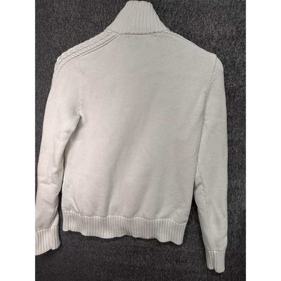 Polo Ralph Lauren Sweater Womens Small White‎ Full Zip Mock Neck Cable Knit Pony - Picture 9 of 12